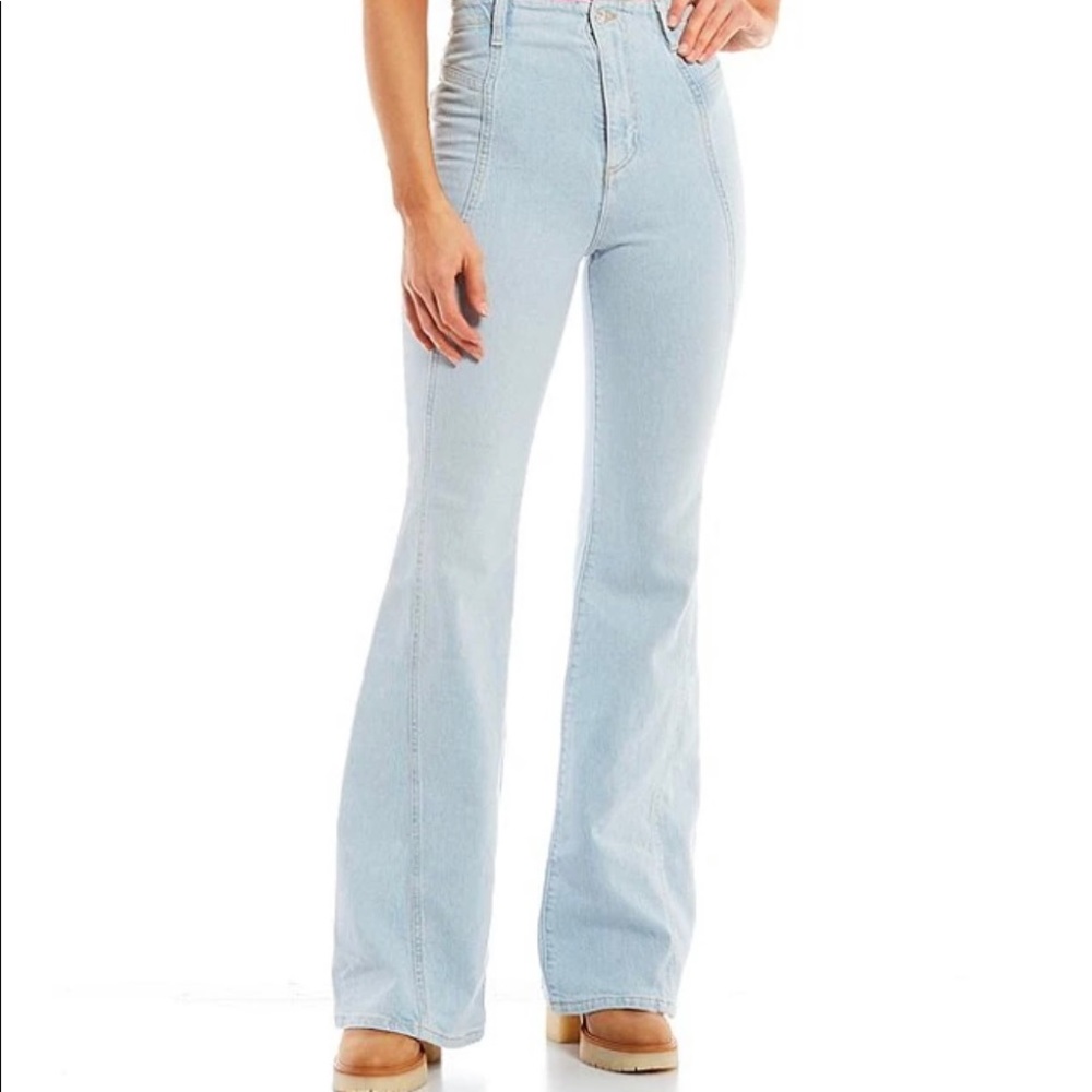 Free People Florence High Rise Flared Leg Stretch Denim Jeans, Womens Size 6 - Picture 10 of 14